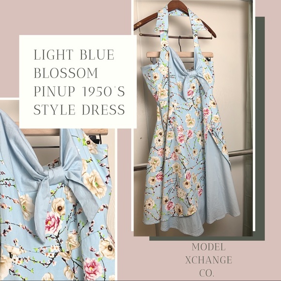 Plus size 1950 pinup style halter top dress. - Picture 1 of 4